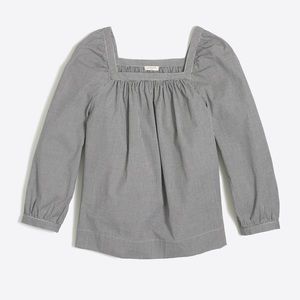 J. Crew Factory Gingham Peasant Top